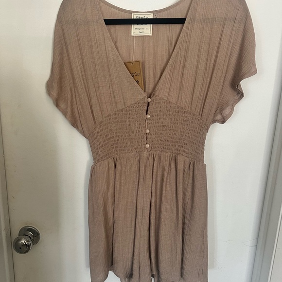 Style Rack Other - Style Rack Taupe Smocked romper